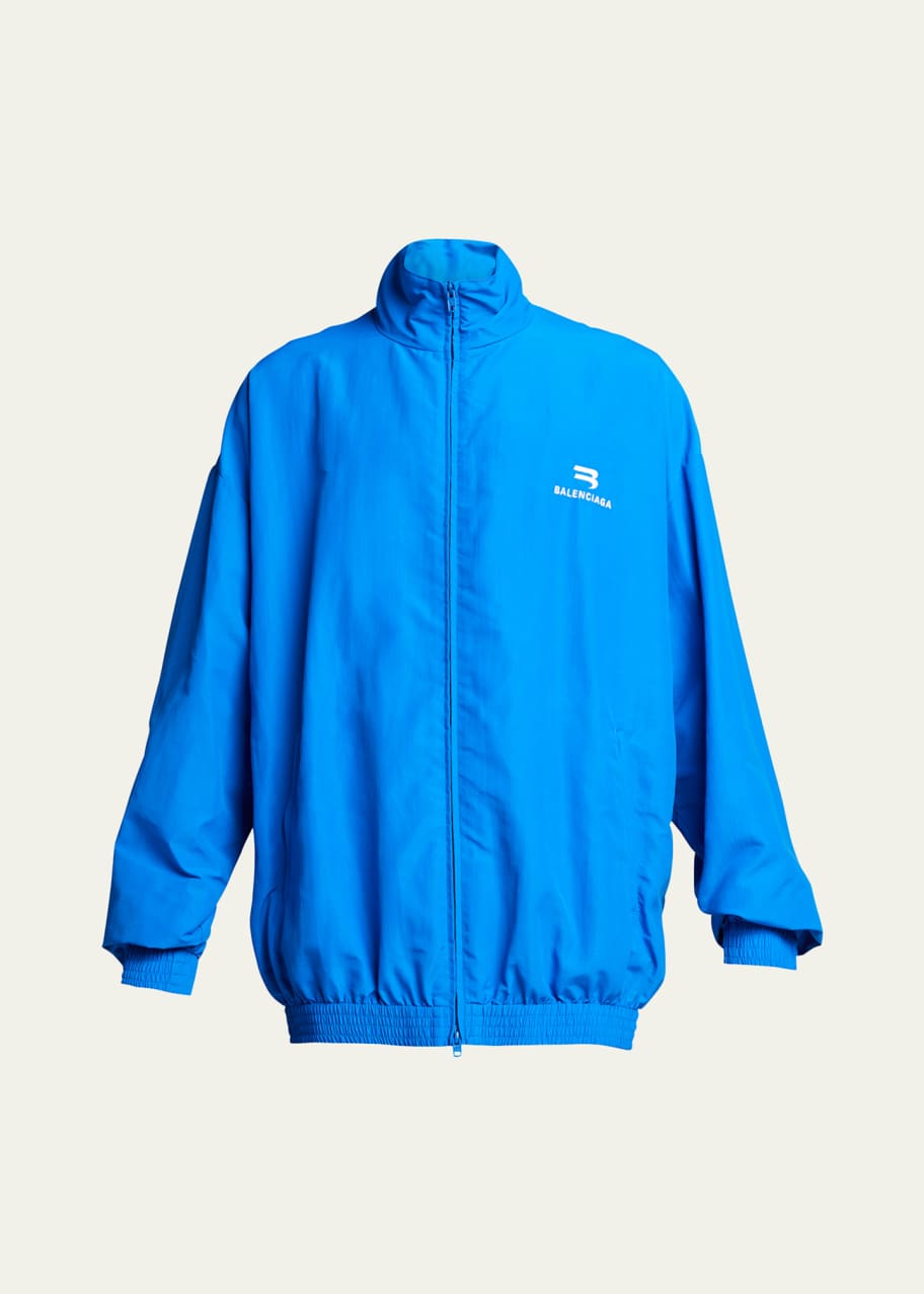Balenciaga Men s Nylon Logo Track Jacket Bergdorf Goodman