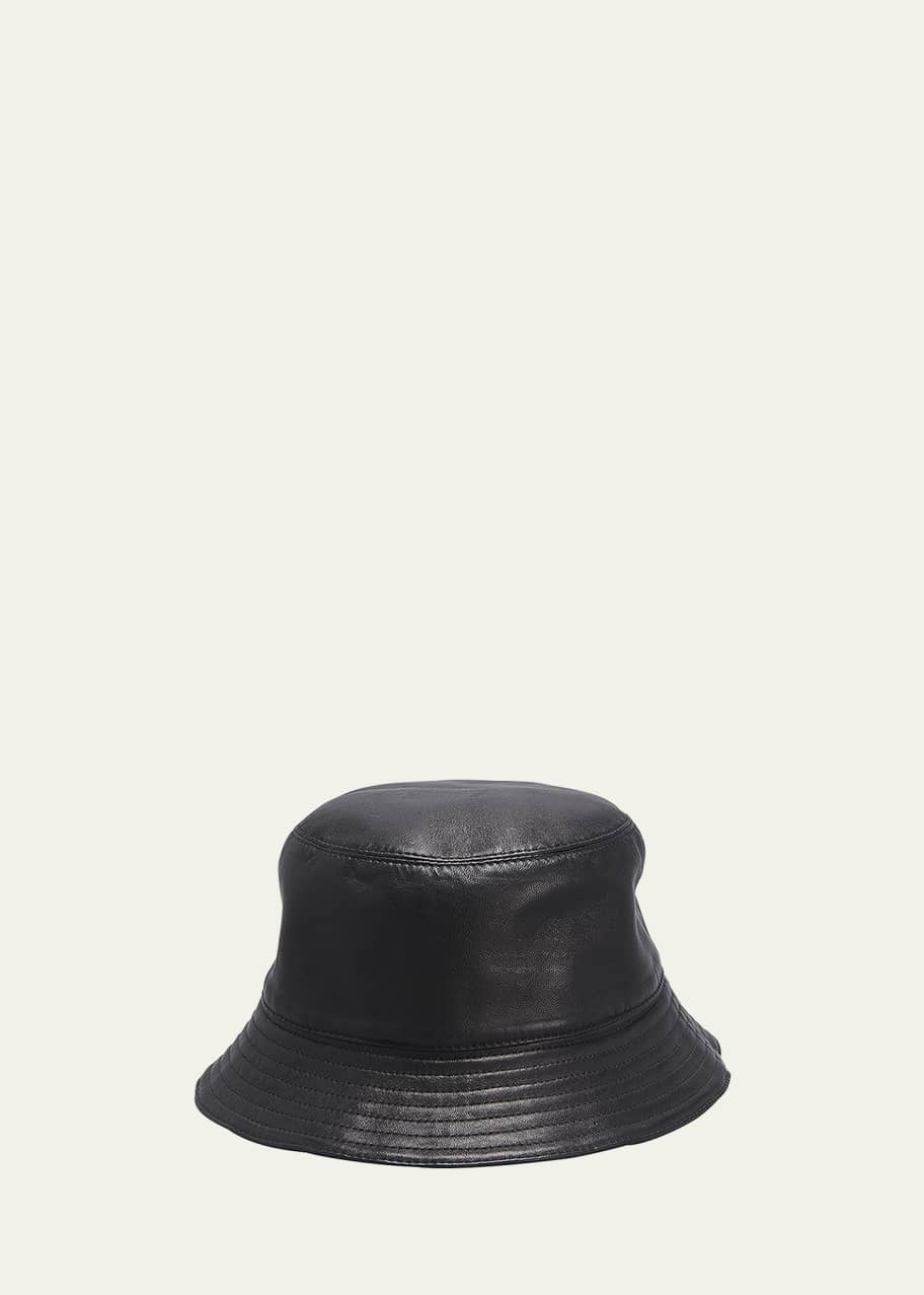 LOEWE ブラック バケットハット ジッパー付き Loewe Fisherman Zip Leather Bucket Hat - Bergdorf Goodman