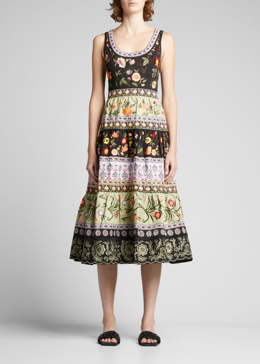 knee length dresses for ladies ARYA RUFFLE SMOCKED DRESS-SAGE  Lucca Couture