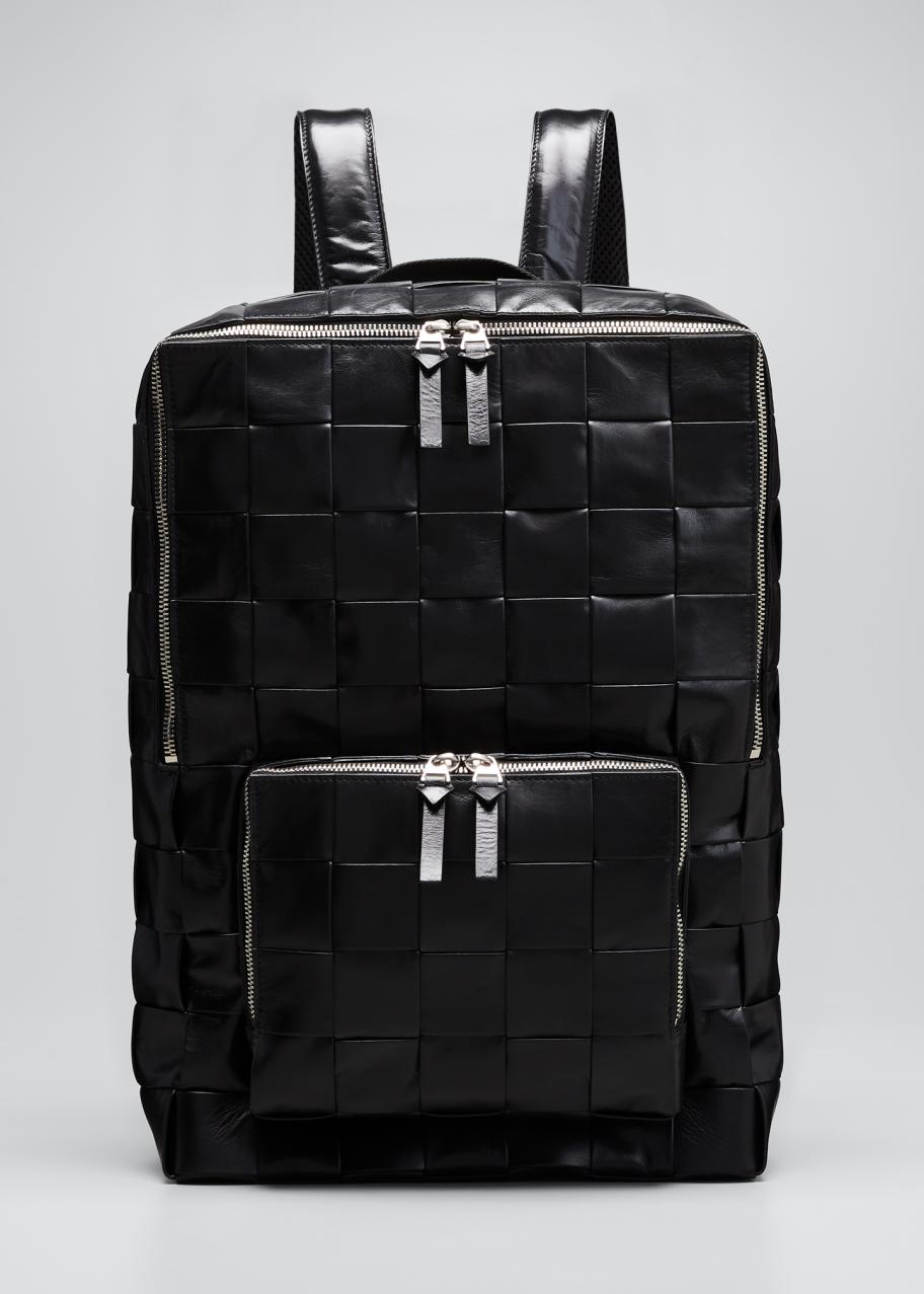 Bottega Veneta Men's Intreccio Leather Backpack - Bergdorf Goodman