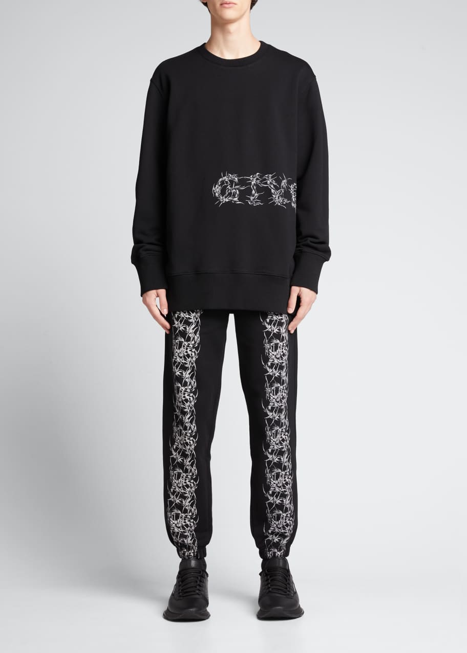 Givenchy Men's Slim Fit Barbed Wire Print Sweatpants Bergdorf