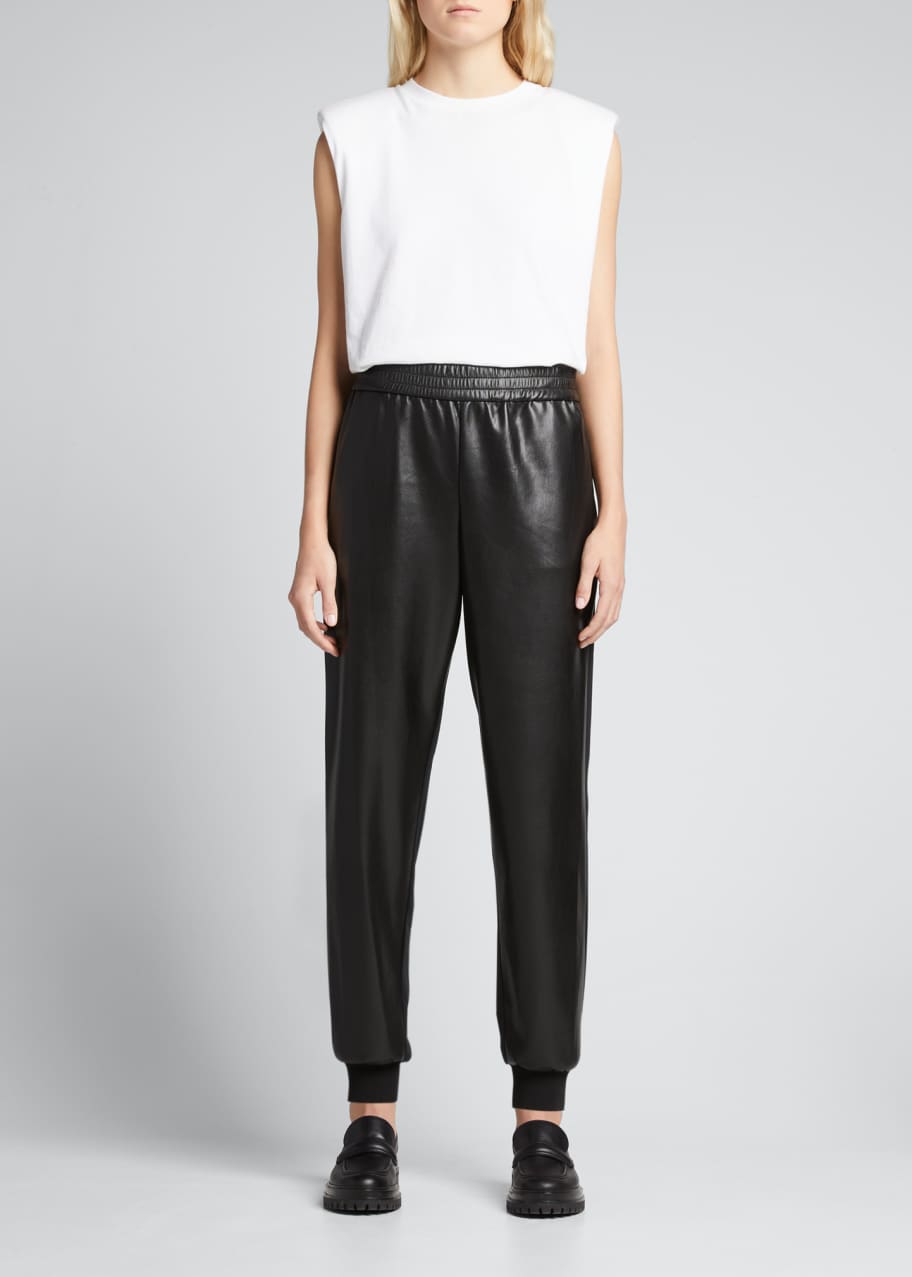 Alice Olivia Pete Vegan Leather Combo Pants Bergdorf Goodman