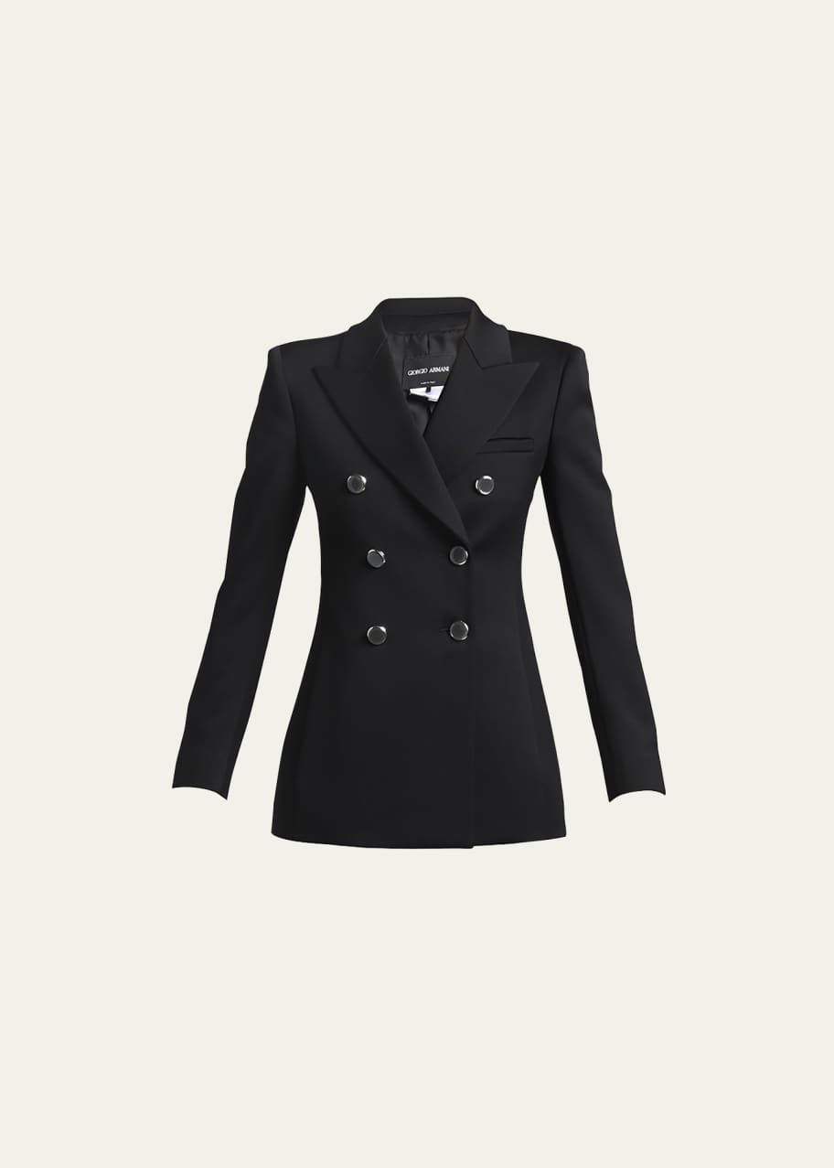 Image 1 of 1: Lana Double-Breasted Fluid Wool Jacket