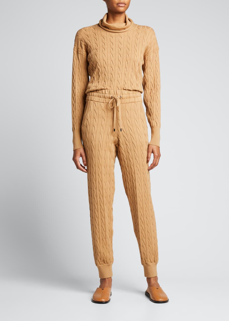 Veronica Beard Auden CableKnit Sweatpants Bergdorf Goodman