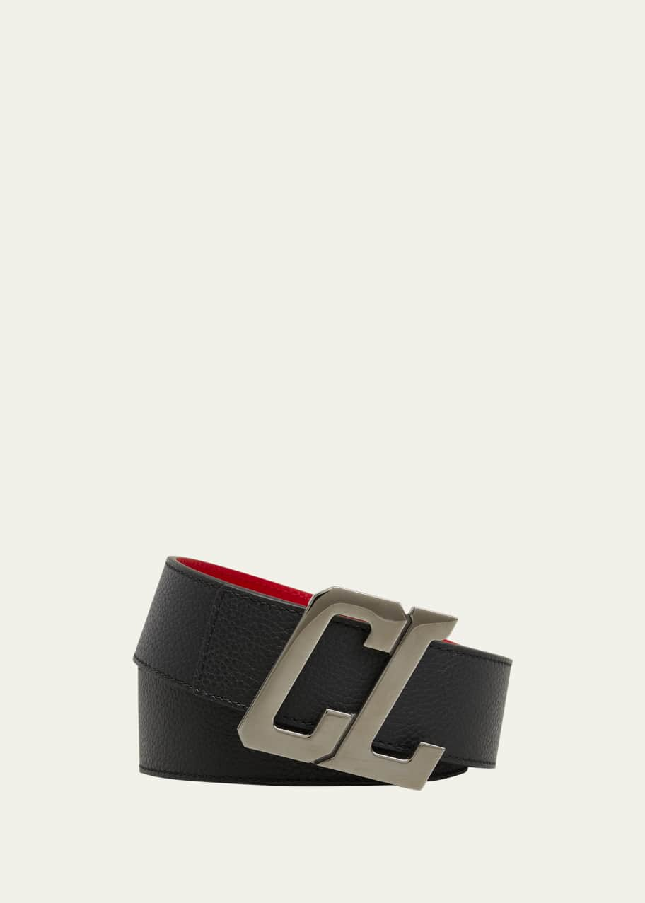 Christian Louboutin Men's CL Logo Leather Belt