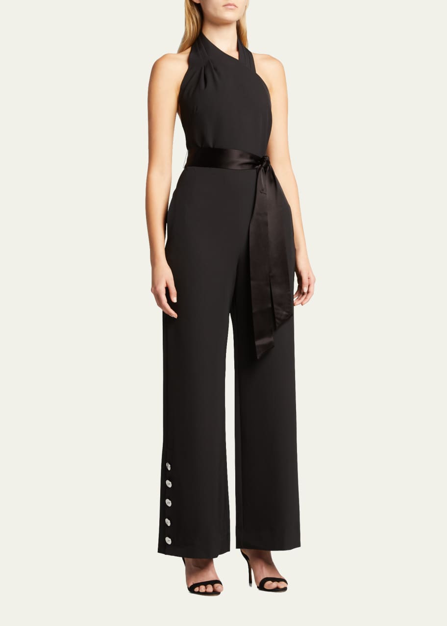 Milly Thea Backless Cady Jumpsuit - Bergdorf Goodman