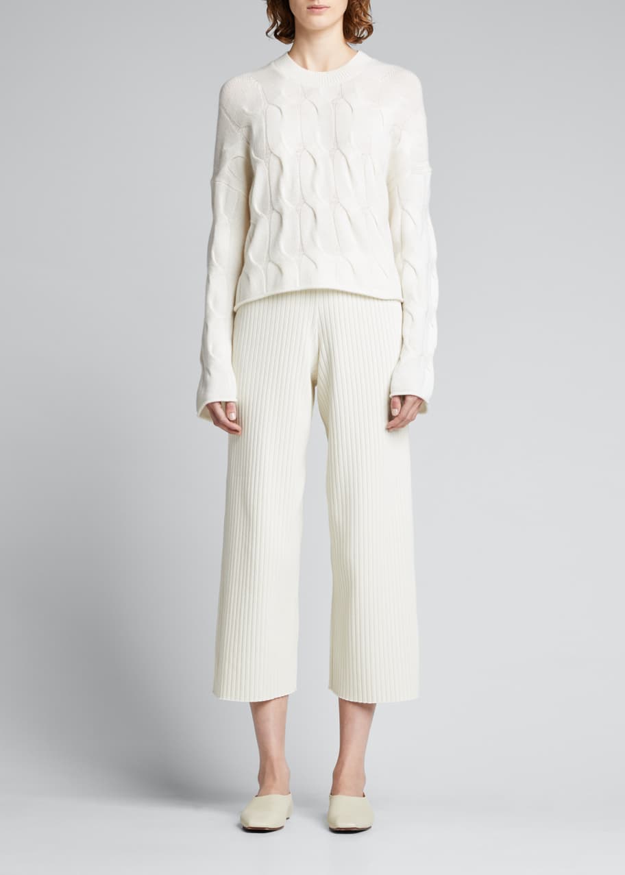 Theory Cropped Cable-Knit Cashmere Sweater - Bergdorf Goodman