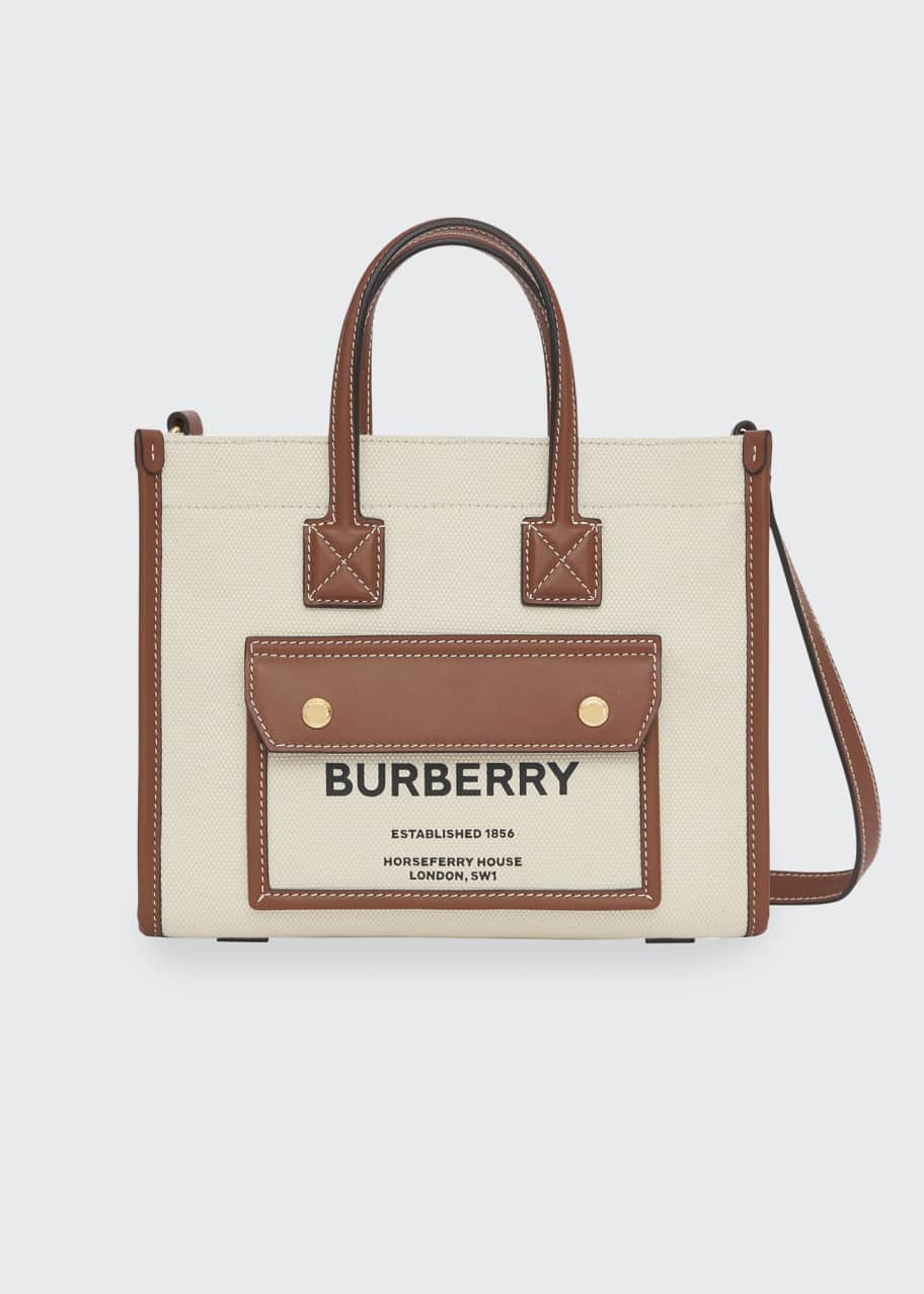 Burberry Canvas Logo Top Handle Tote Bag - Bergdorf Goodman