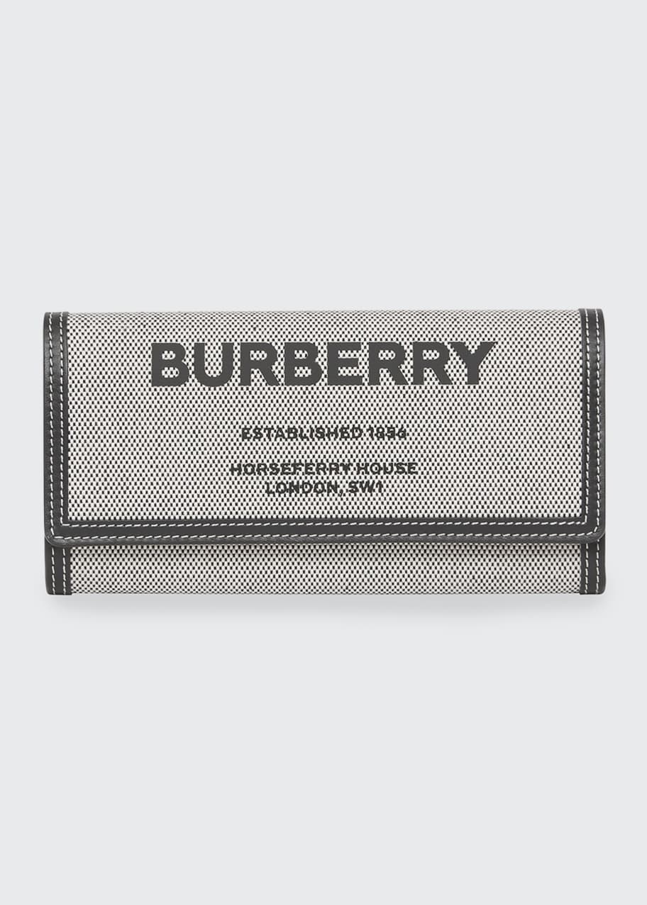 Burberry Halton Logo Canvas Flap Wallet Bergdorf Goodman