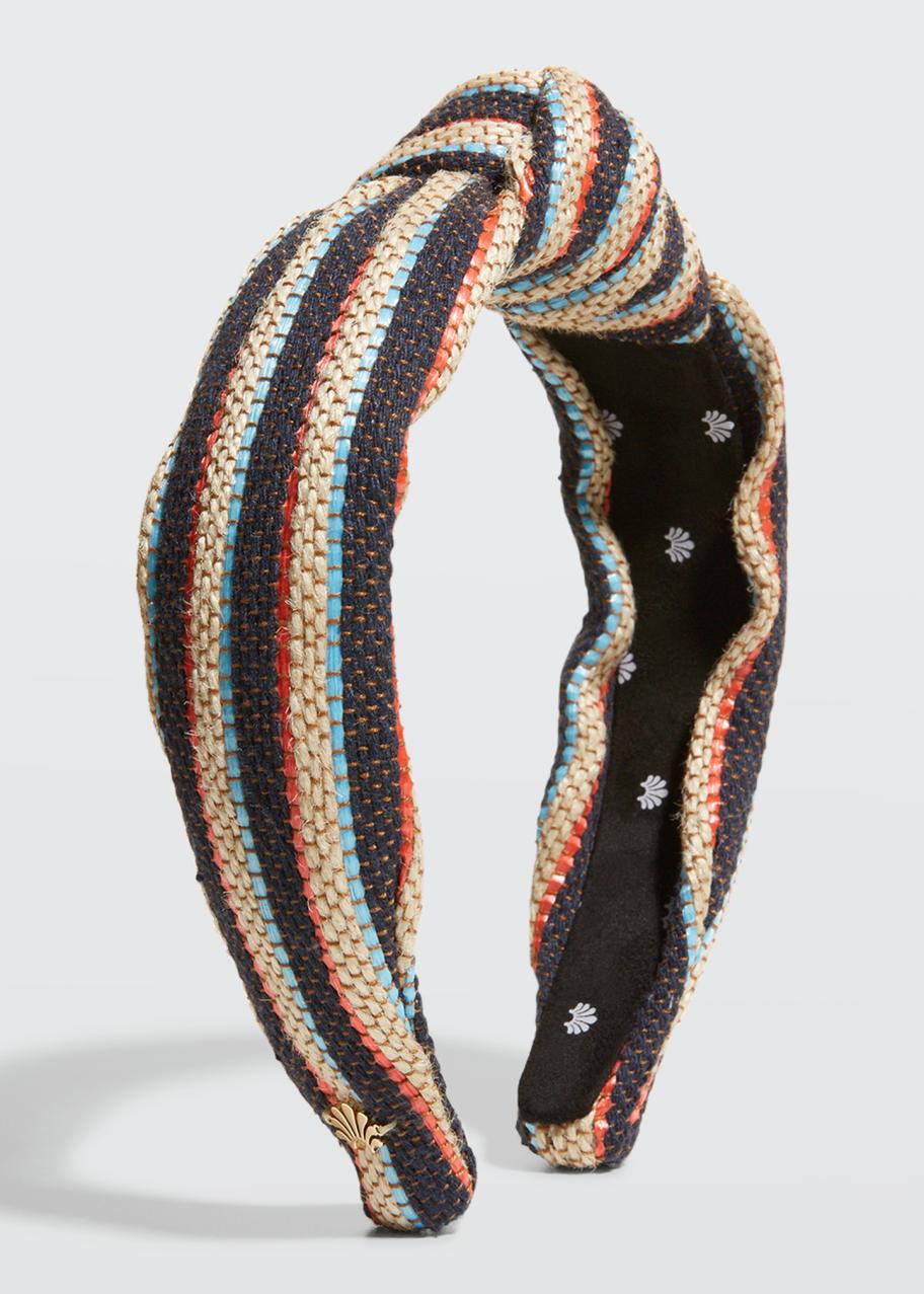 Lele Sadoughi Striped Woven Knot Headband - Bergdorf Goodman display picture 3