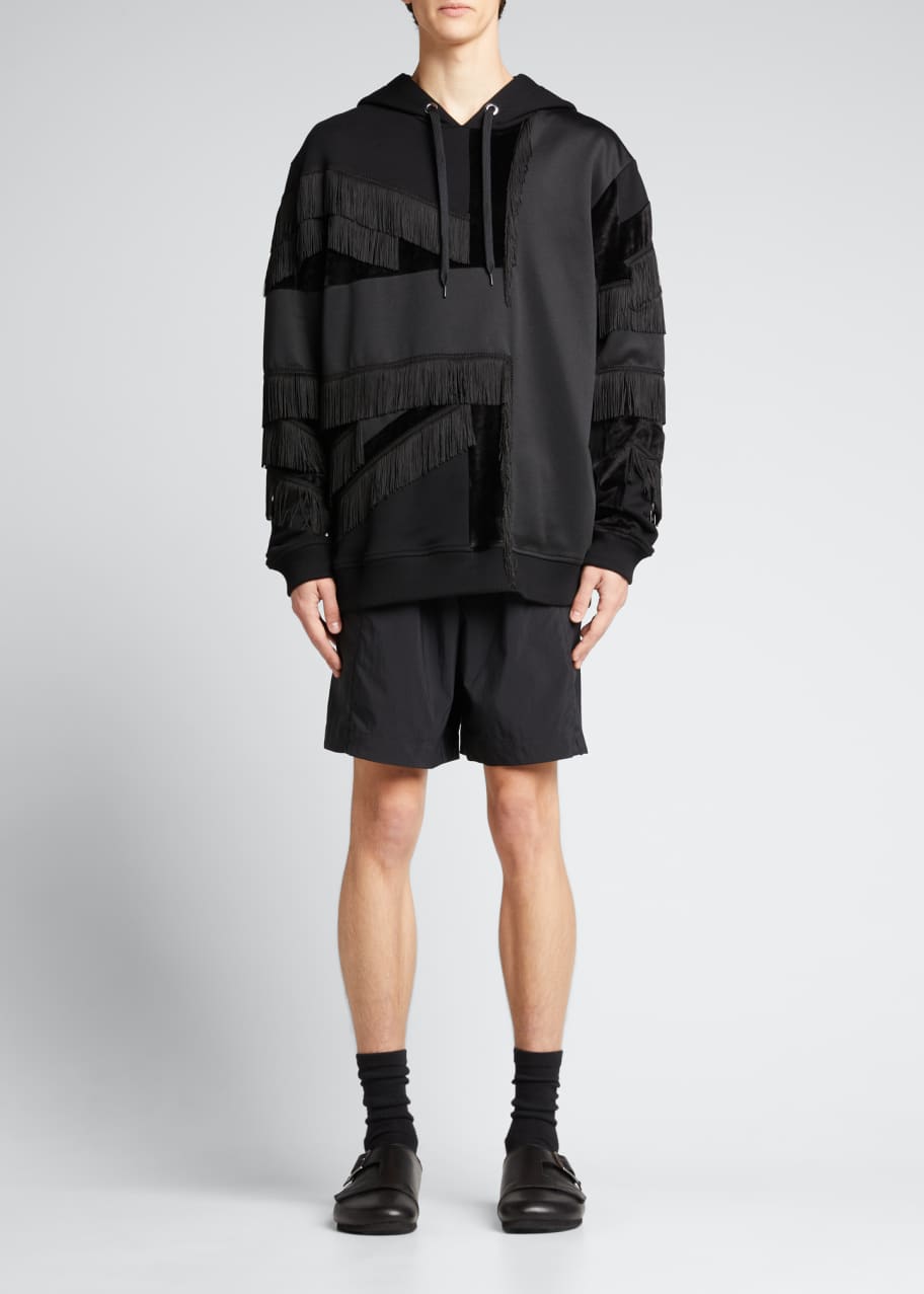 Burberry Men s Patchwork Terry Fringe Hoodie Bergdorf Goodman