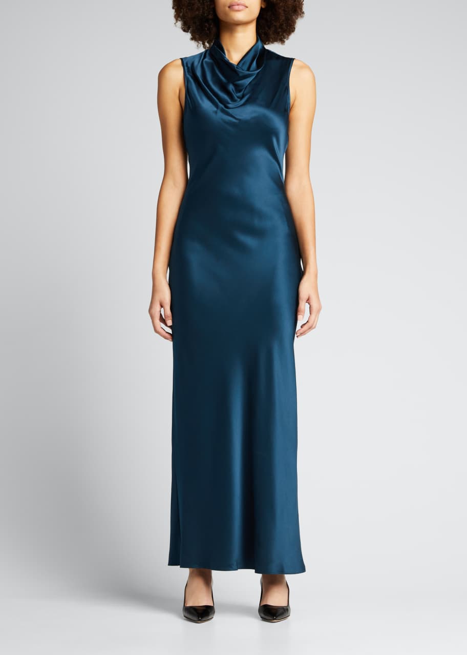 veronica beard blue silk dress Veronica Beard Vernon Lace Maxi Dress | Blue Steel