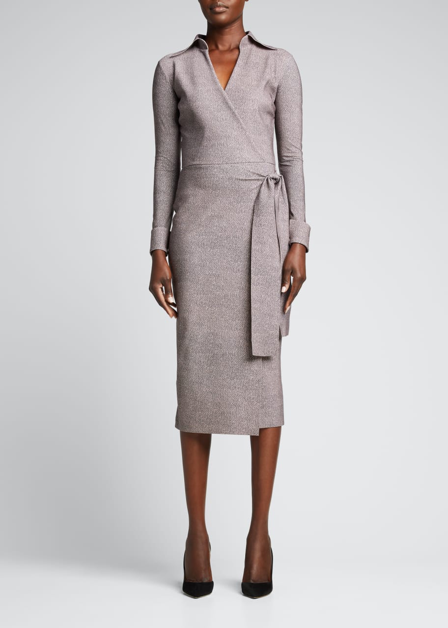 Tweed wrap dress deals