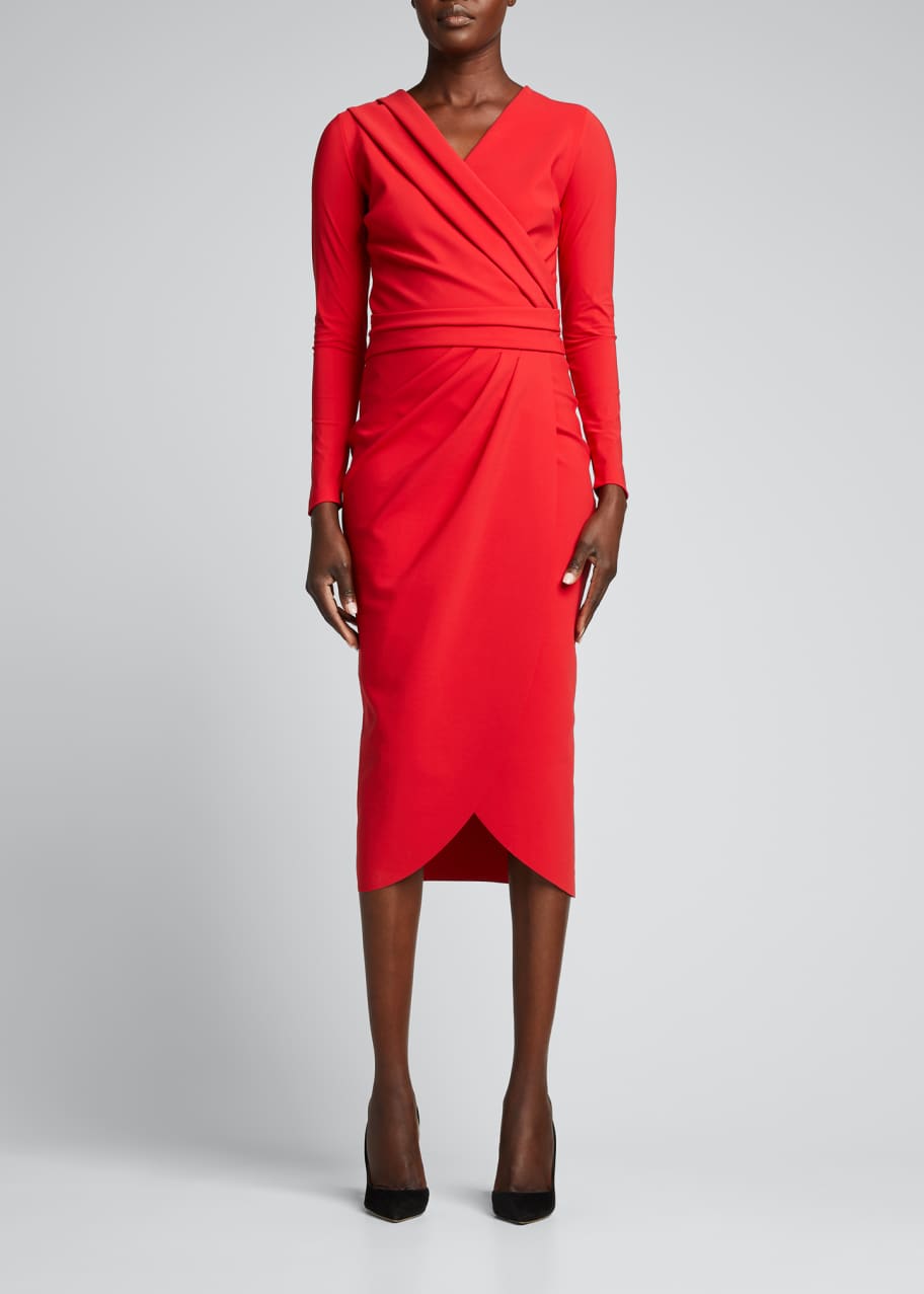 Chiara Boni La Petite Robe Jodene LongSleeve Jersey Wrap Dress