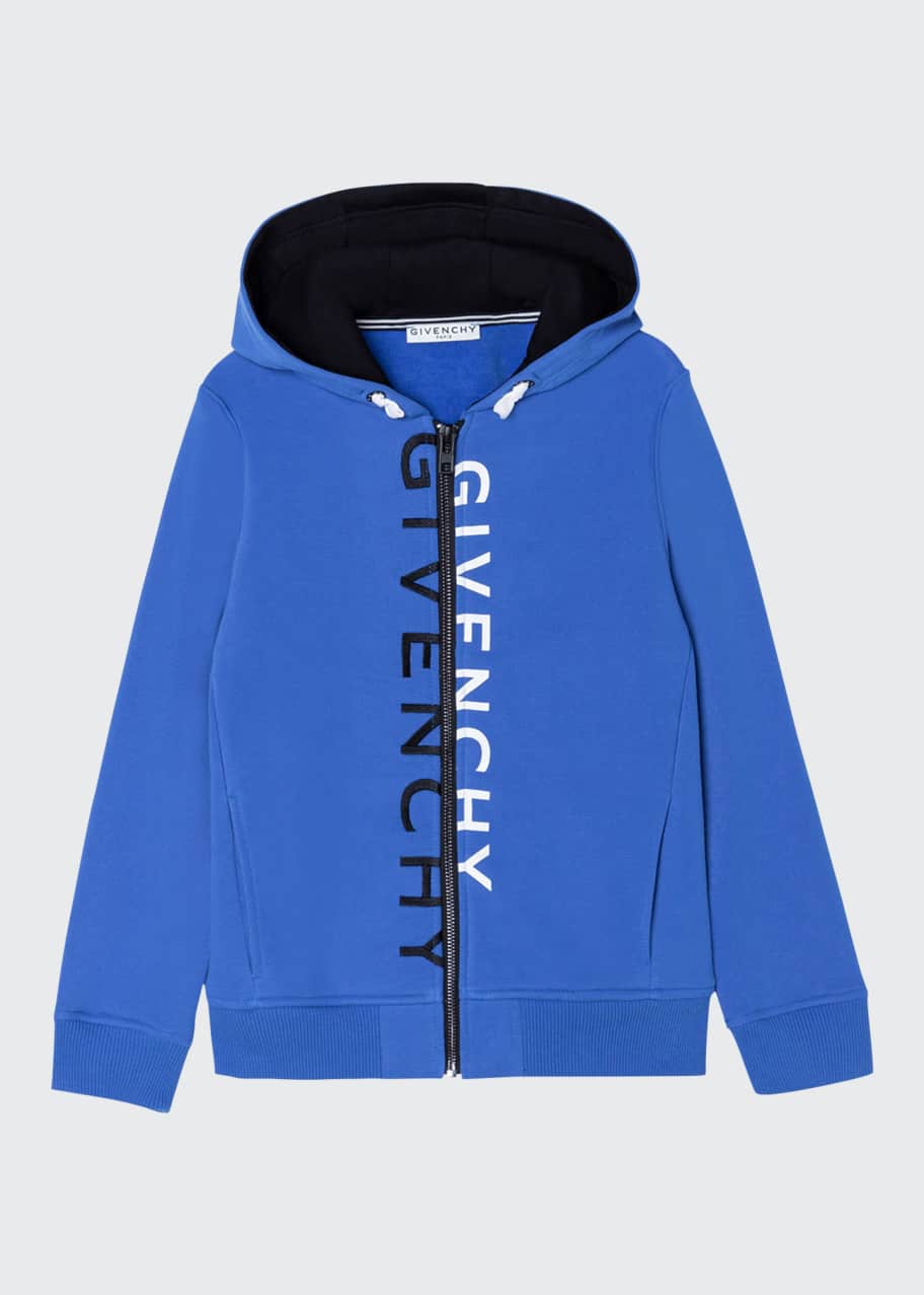Givenchy Boy's Split Logo Zip Hoodie Jacket, Size 4-12 - Bergdorf Goodman