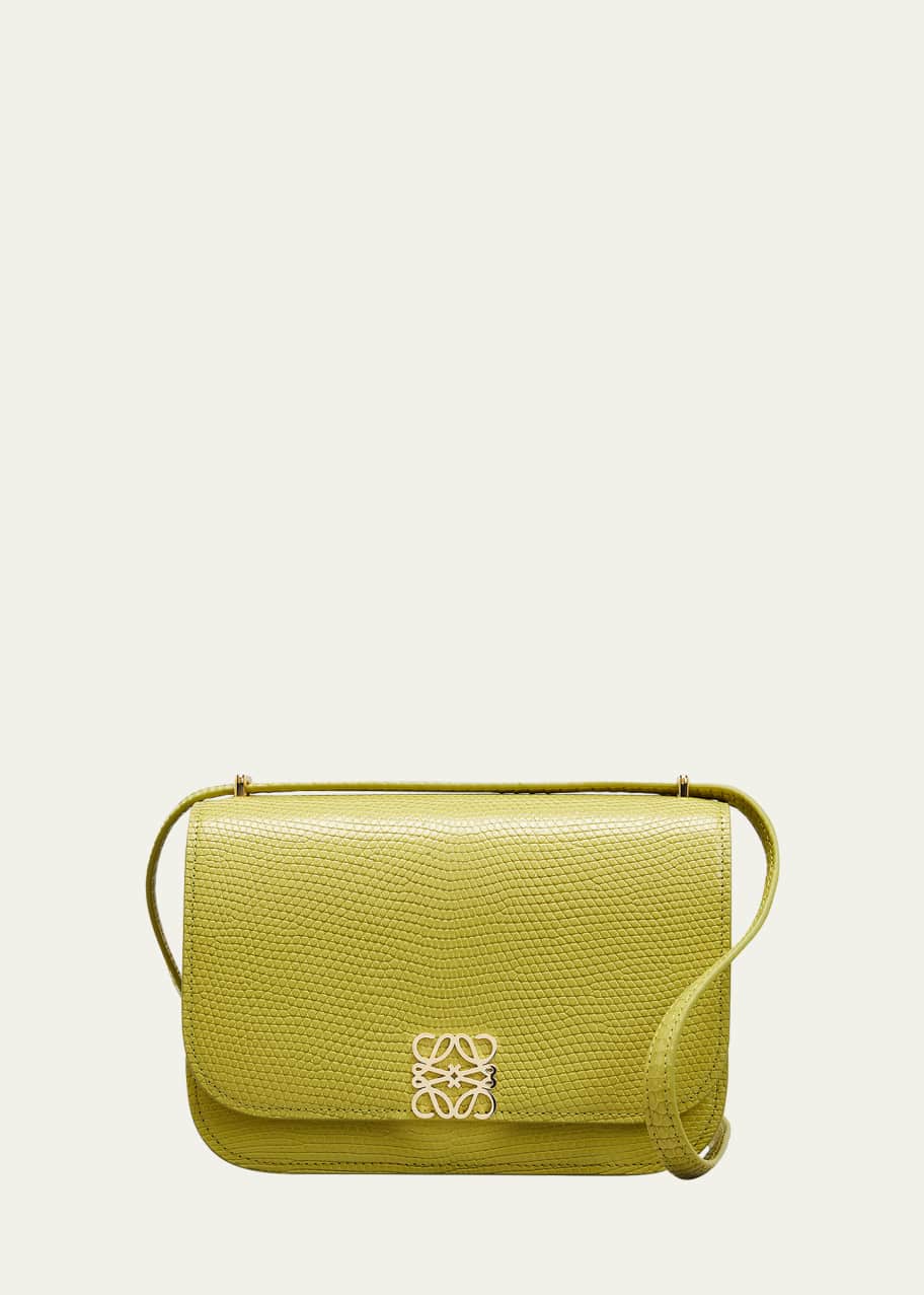 【LOEWE】Lizard Embossing Goya Bag Small Loewe Goya Small Anagram Lizard Shoulder Bag - Bergdorf Goodman
