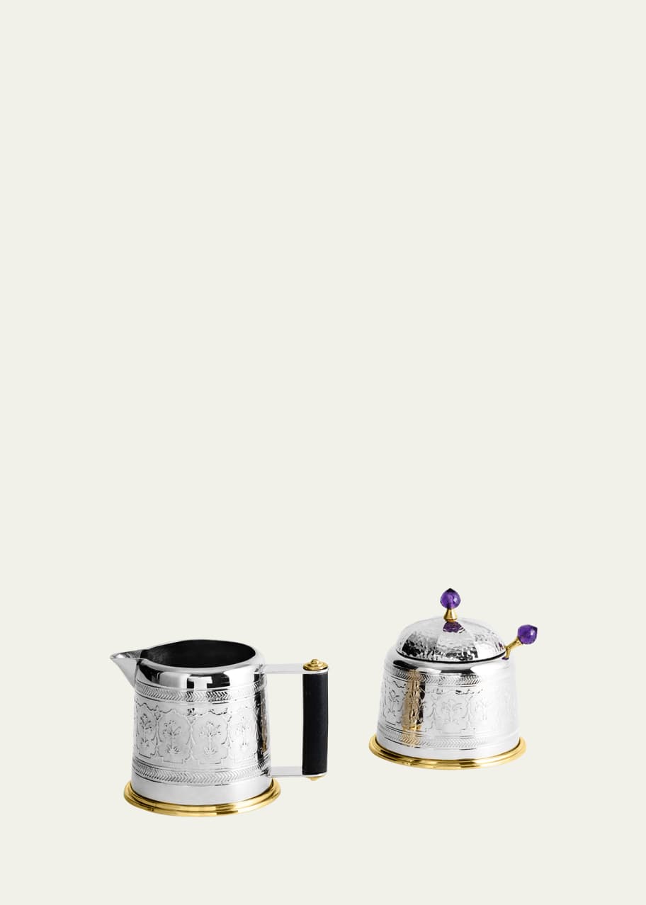 Image 1 of 1: Palace Creamer Sugar Pot with Spoon Set