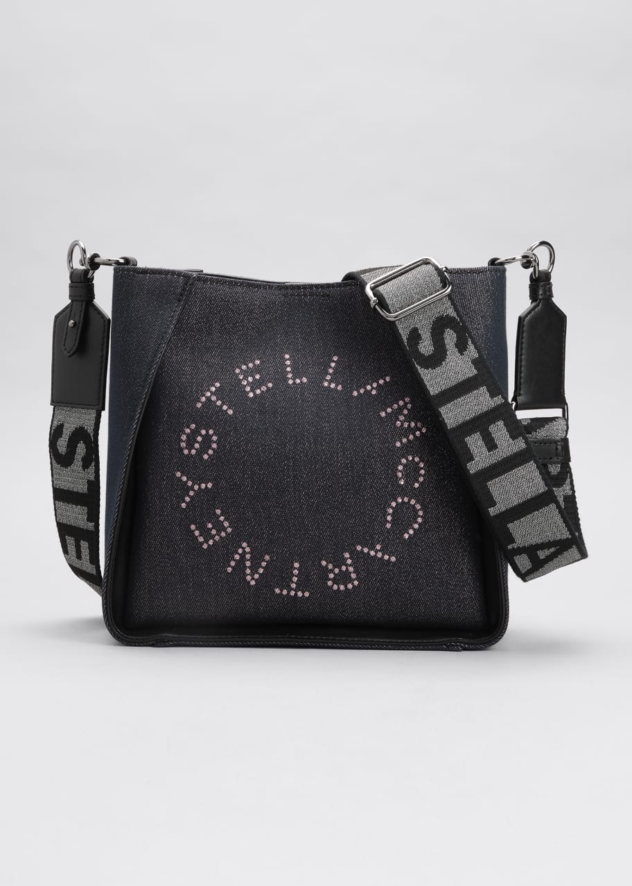 Stella McCartney Mini Logo Metallic Denim Crossbody Bag Bergdorf Goodman