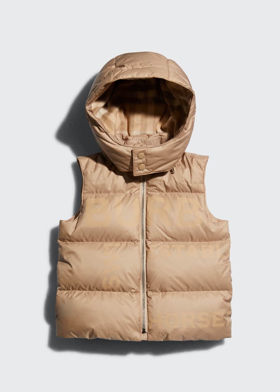 Burberry Girl's Fergus Tonal Logo Quilted Vest, Size 3-14 - Bergdorf Goodman Burberry Girl's Fergus Tonal Logo Quilted Vest, Size 3-14 - Bergdorf Goodman