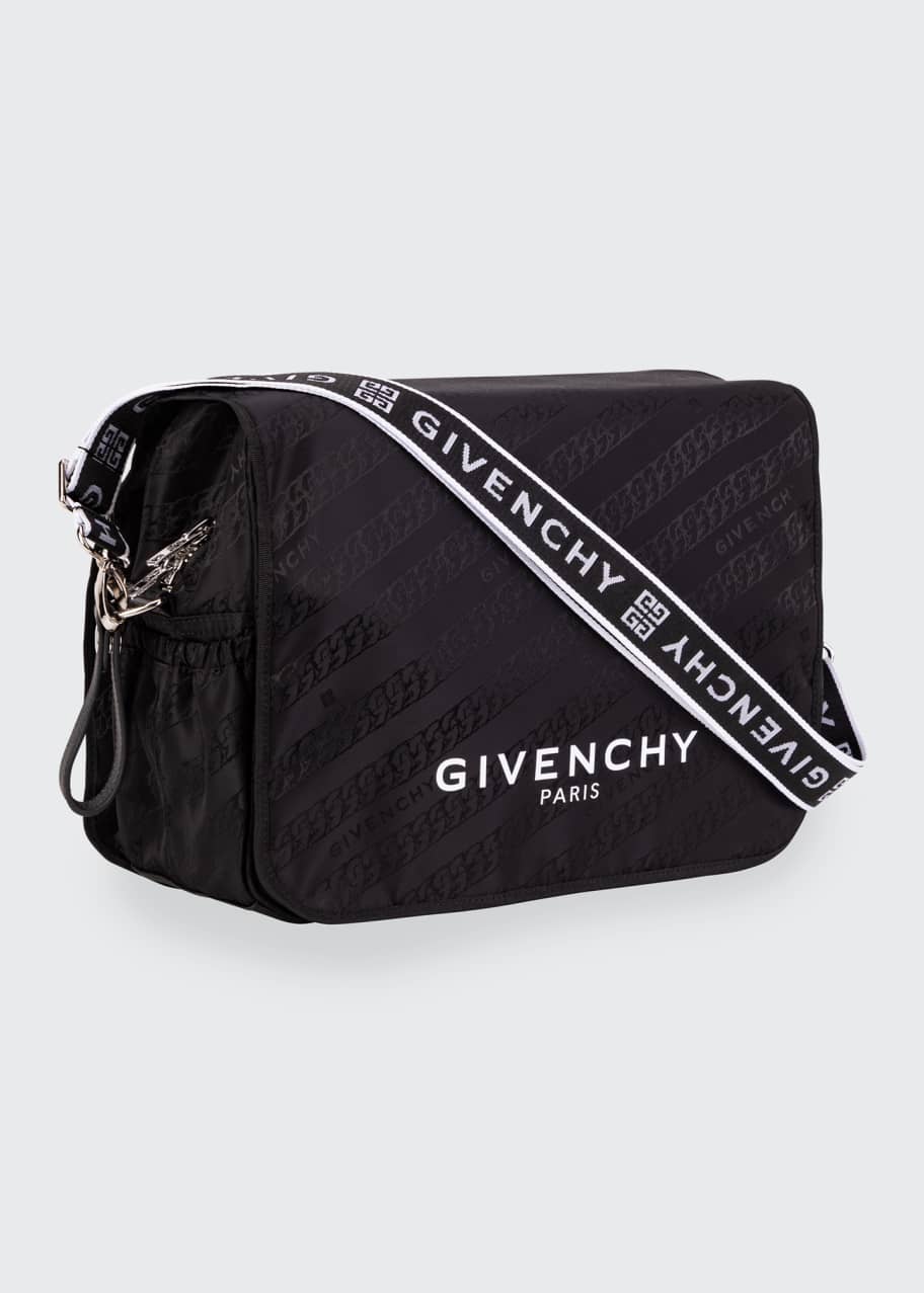 Logo Chain Jacquard Diaper Bag w Changing Pad