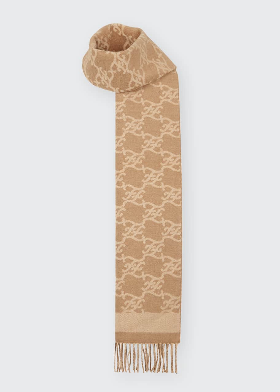 FF Karligraphy Reversible Cashmere Wool Scarf