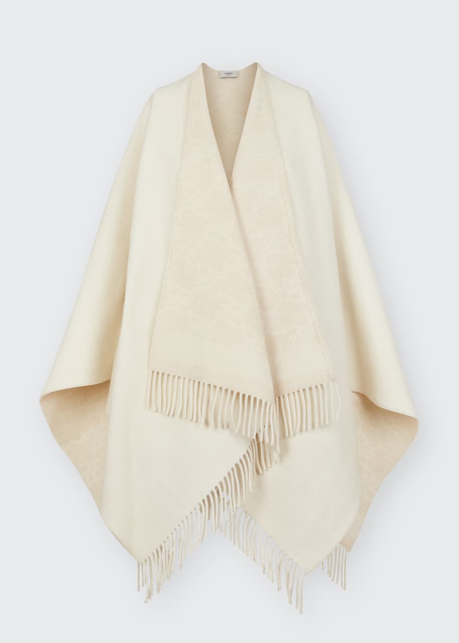 Fendi Wool And Cashmere Poncho Beige
