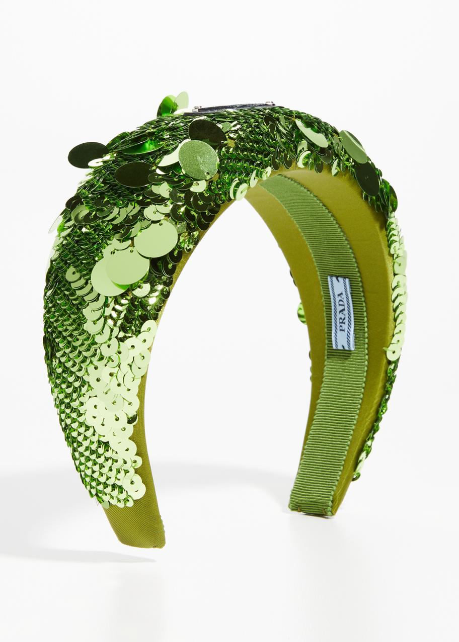 Prada Sequin Embellished Green Headband, never used Sell Prada Sequin Headband - Green | HuntStreet.com main image 3
