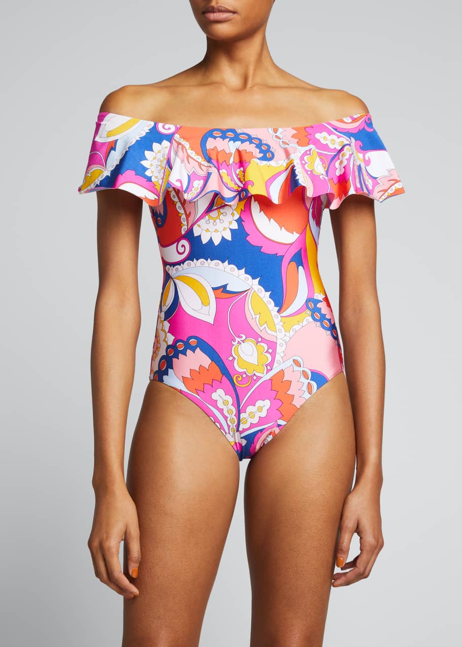 Trina turk off the shoulder swimsuit on sale