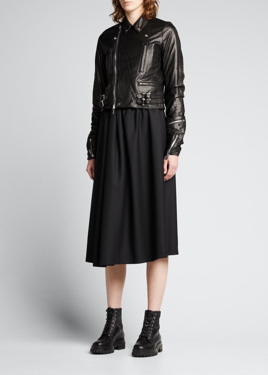 Noir Kei Ninomiya Leather Biker Jacket - Bergdorf Goodman