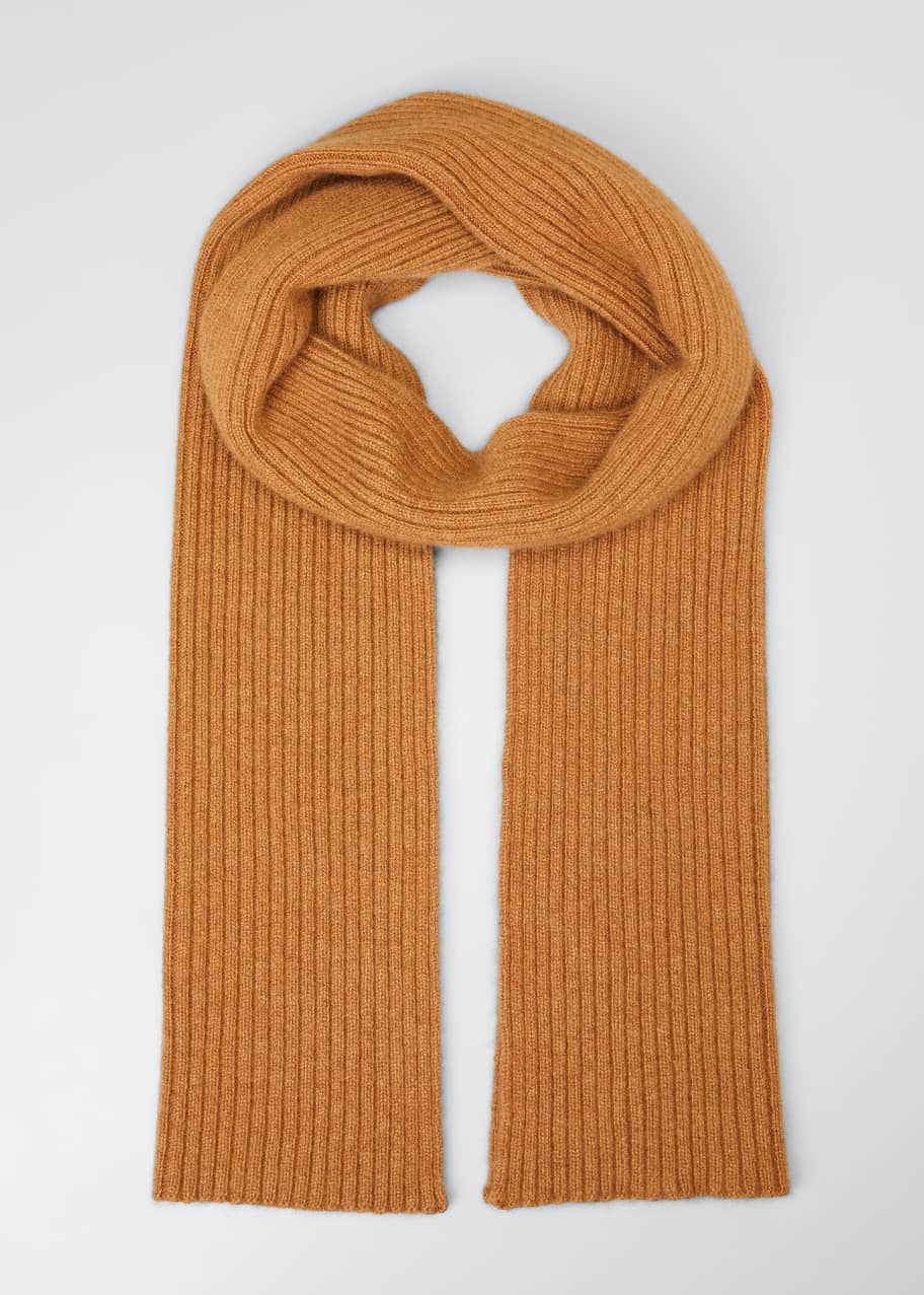 Image 1 of 1: Men's Ribbed Cashmere Scarf