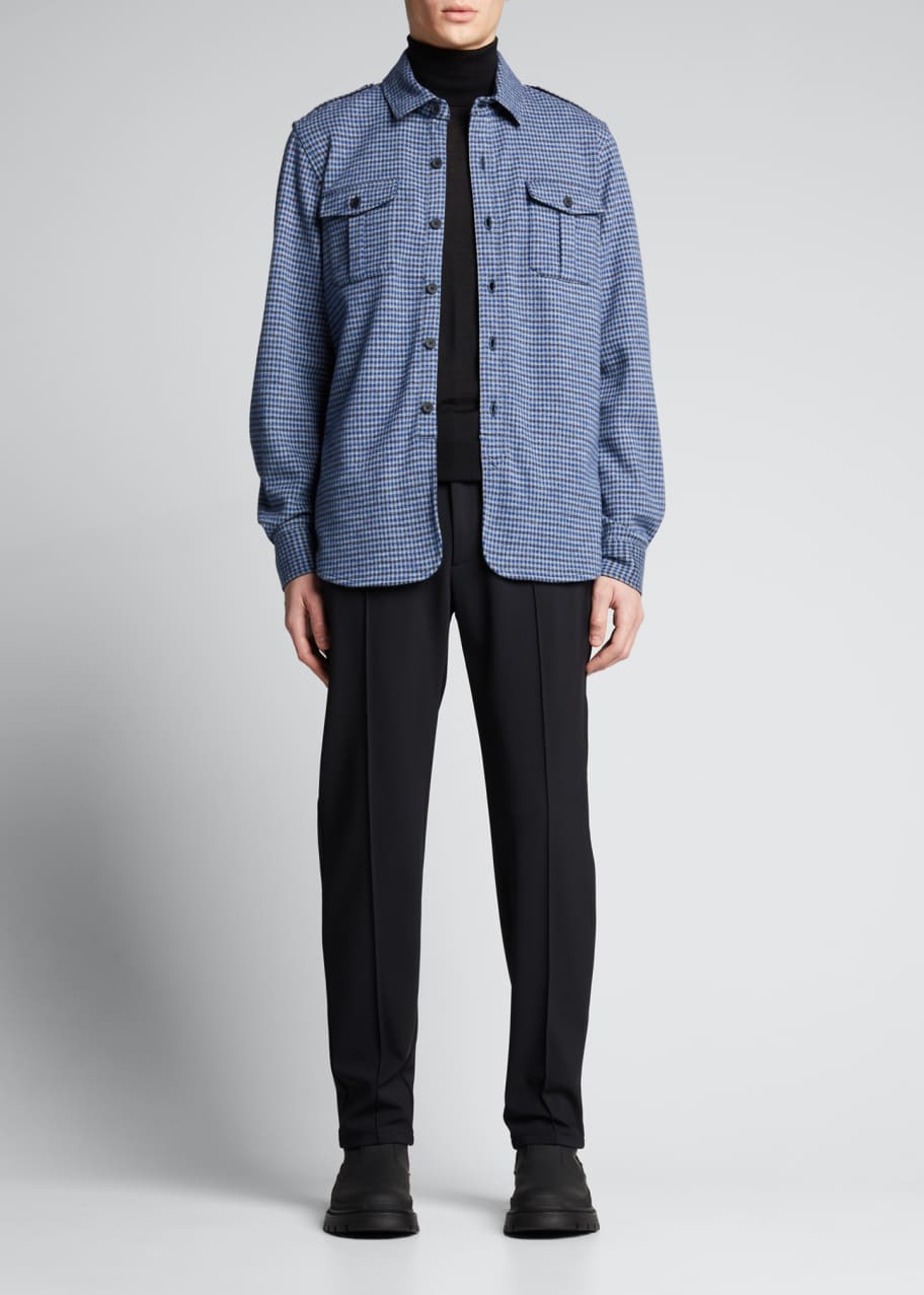 houndstooth textured overshirt