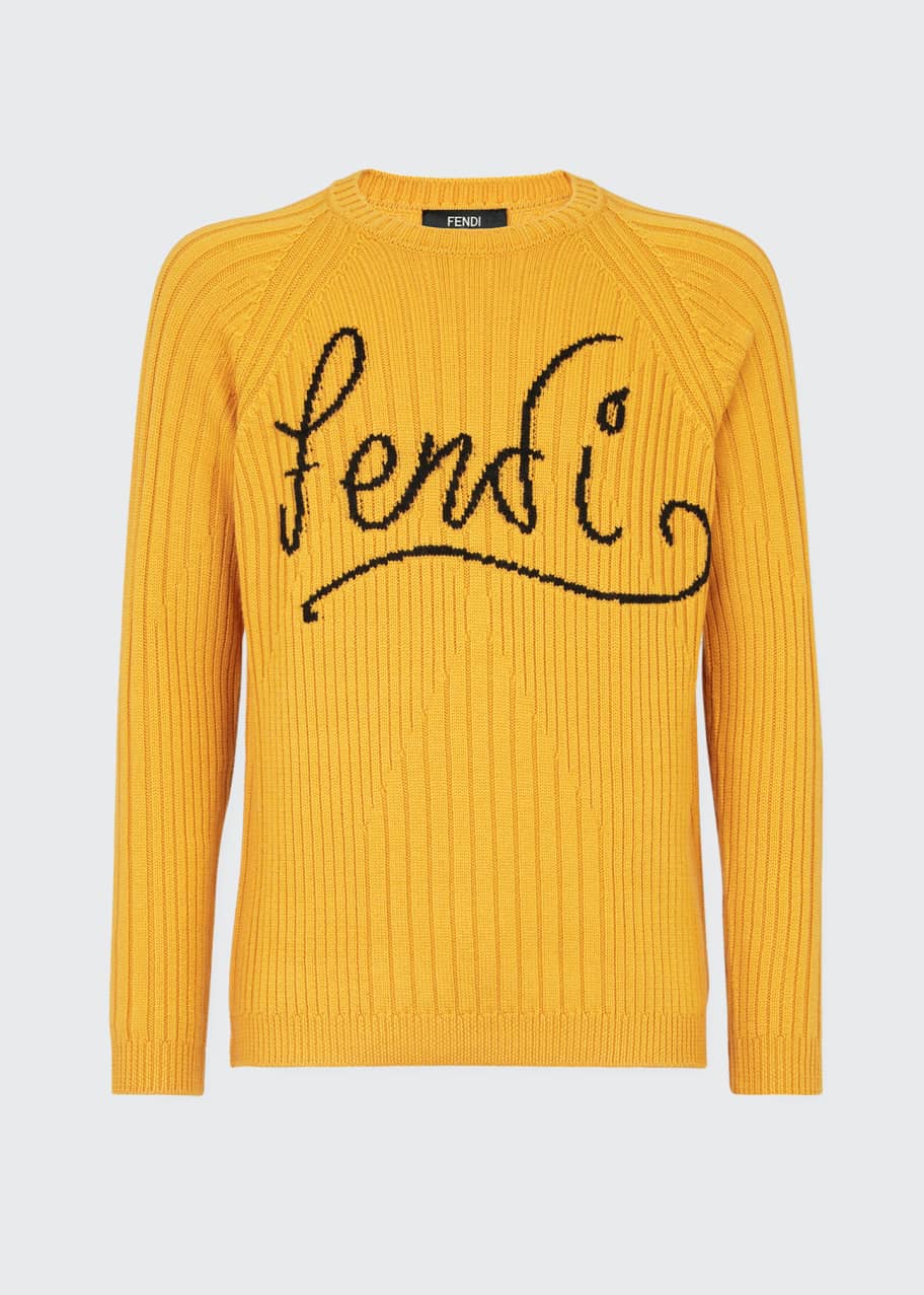 Fendi logo intarsia sweater discount