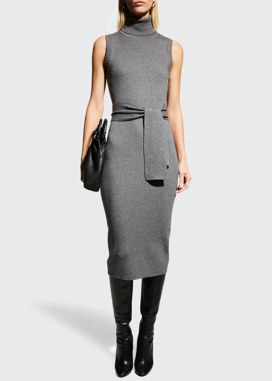 Toccin Sleeveless Tie-Front Knit Turtleneck Dress - Bergdorf Goodman