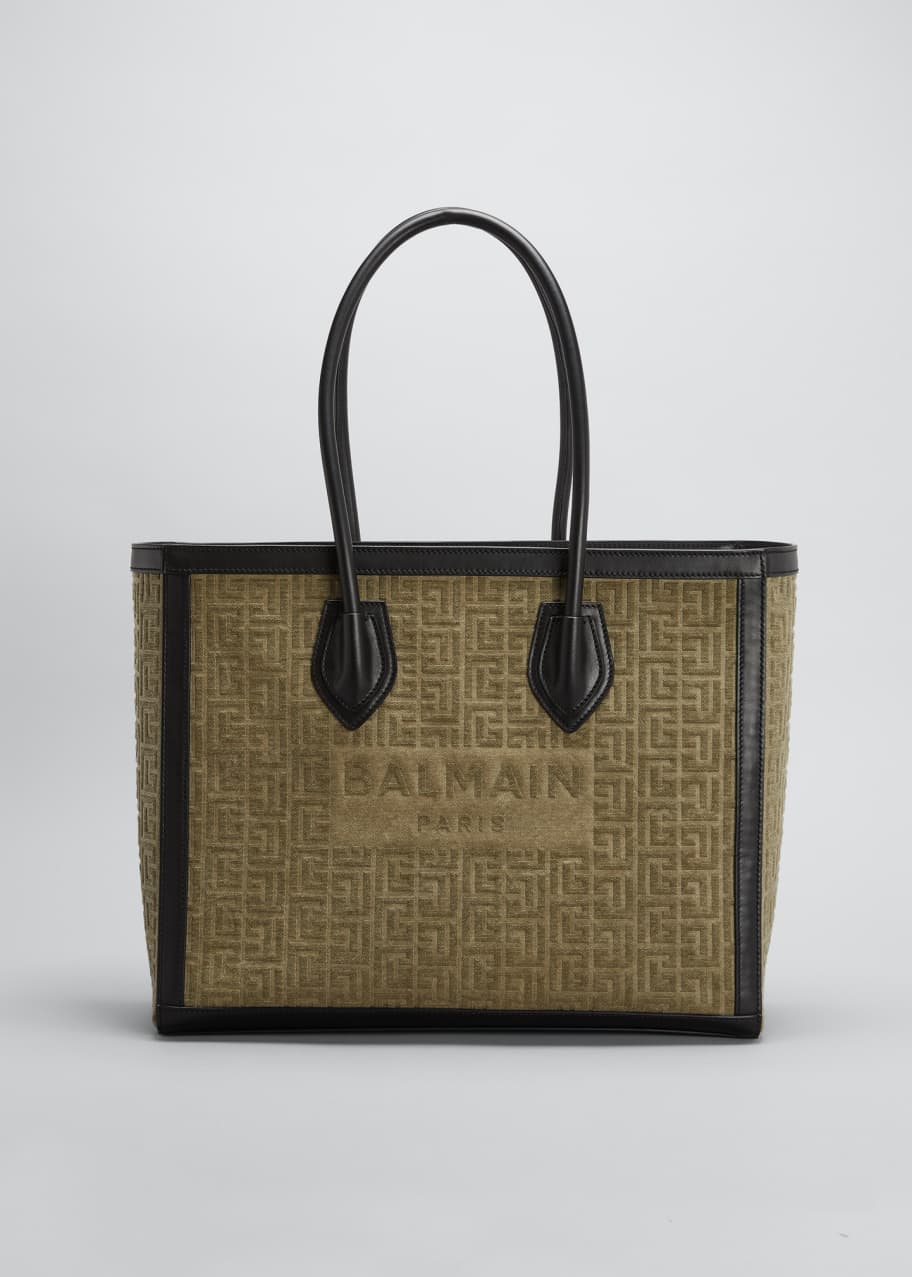 Balmain B Army 42 Monogram Embroidered Shopper Tote Bag - Bergdorf Goodman