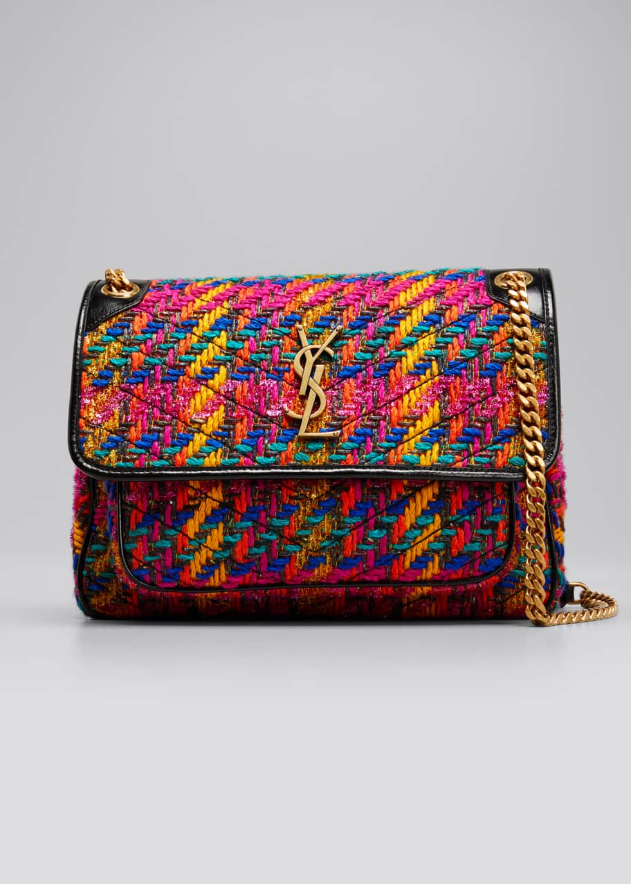 Saint Laurent Niki Medium YSL Tweed Chain Shoulder Bag Bergdorf Goodman