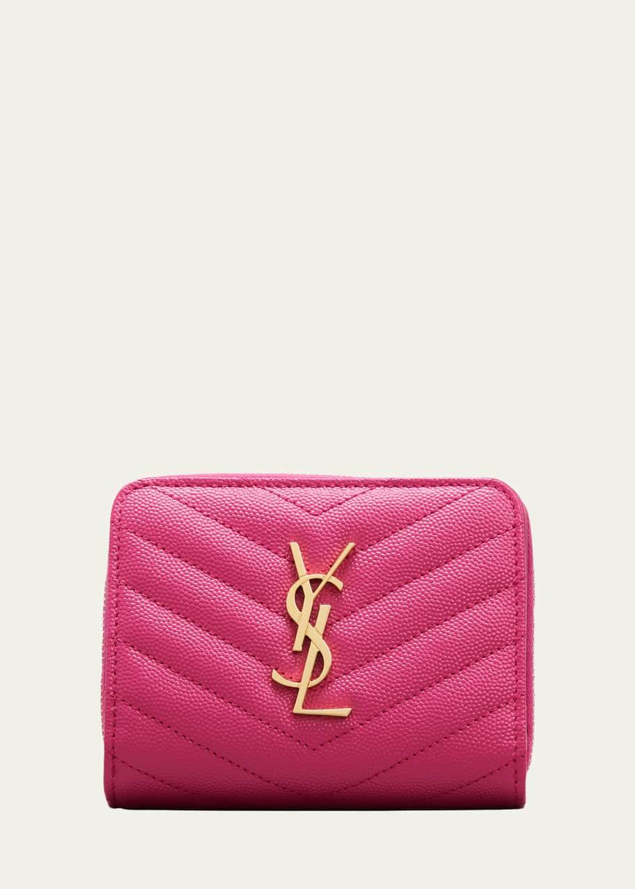 Saint Laurent YSL Quilted Bifold Compact Wallet