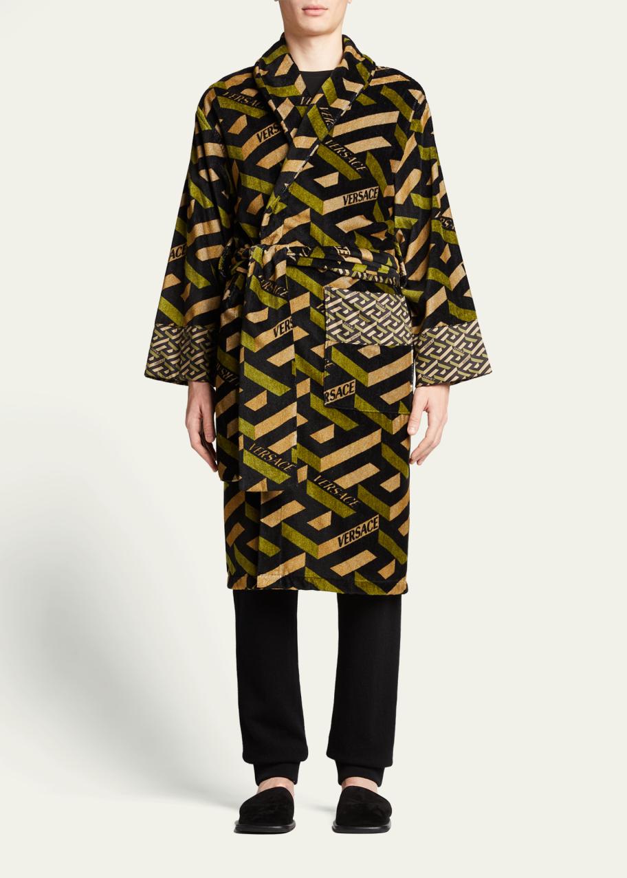 Versace Men's Greca Cotton Robe - Bergdorf Goodman