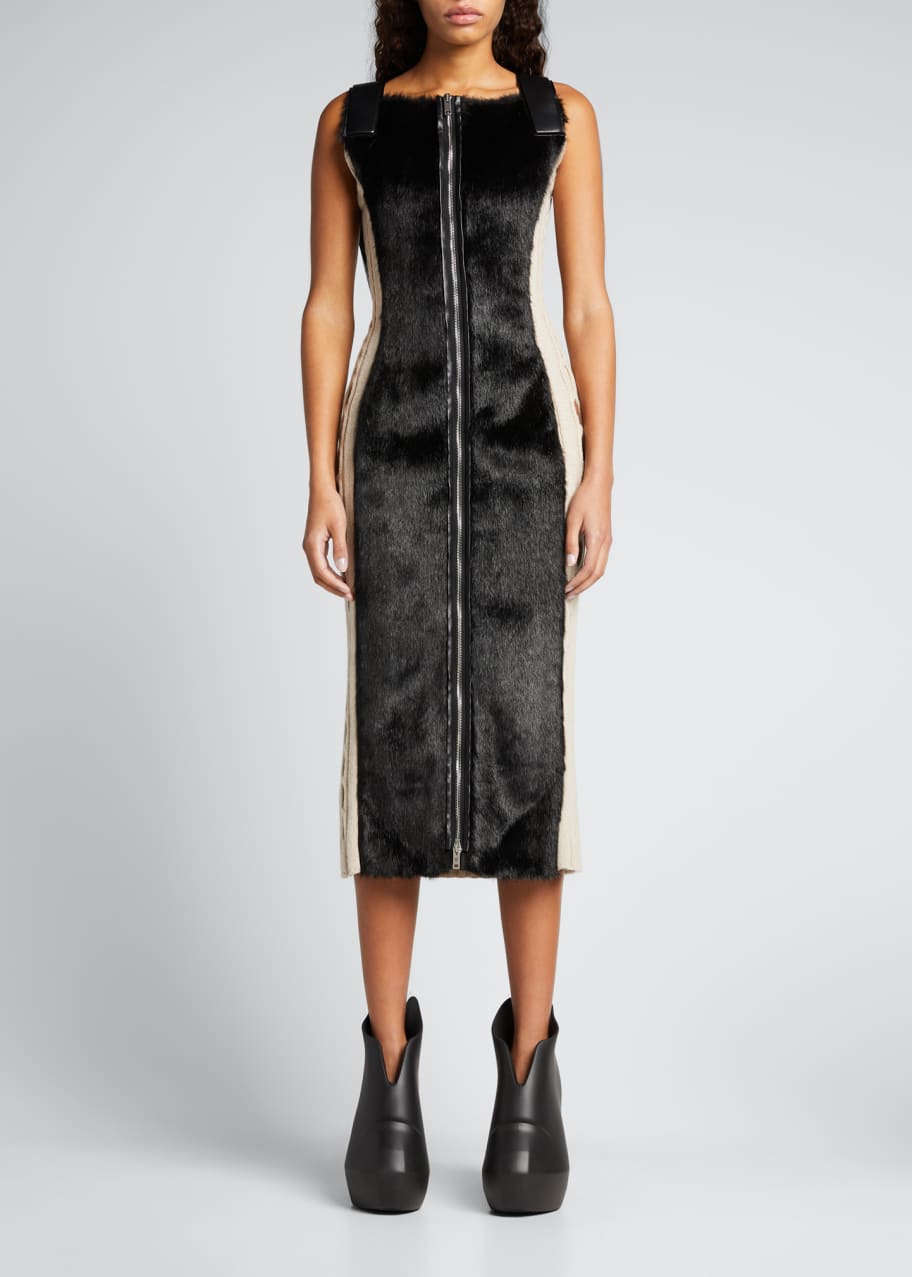 Givenchy Faux-Fur Knit Midi Dress - Bergdorf Goodman