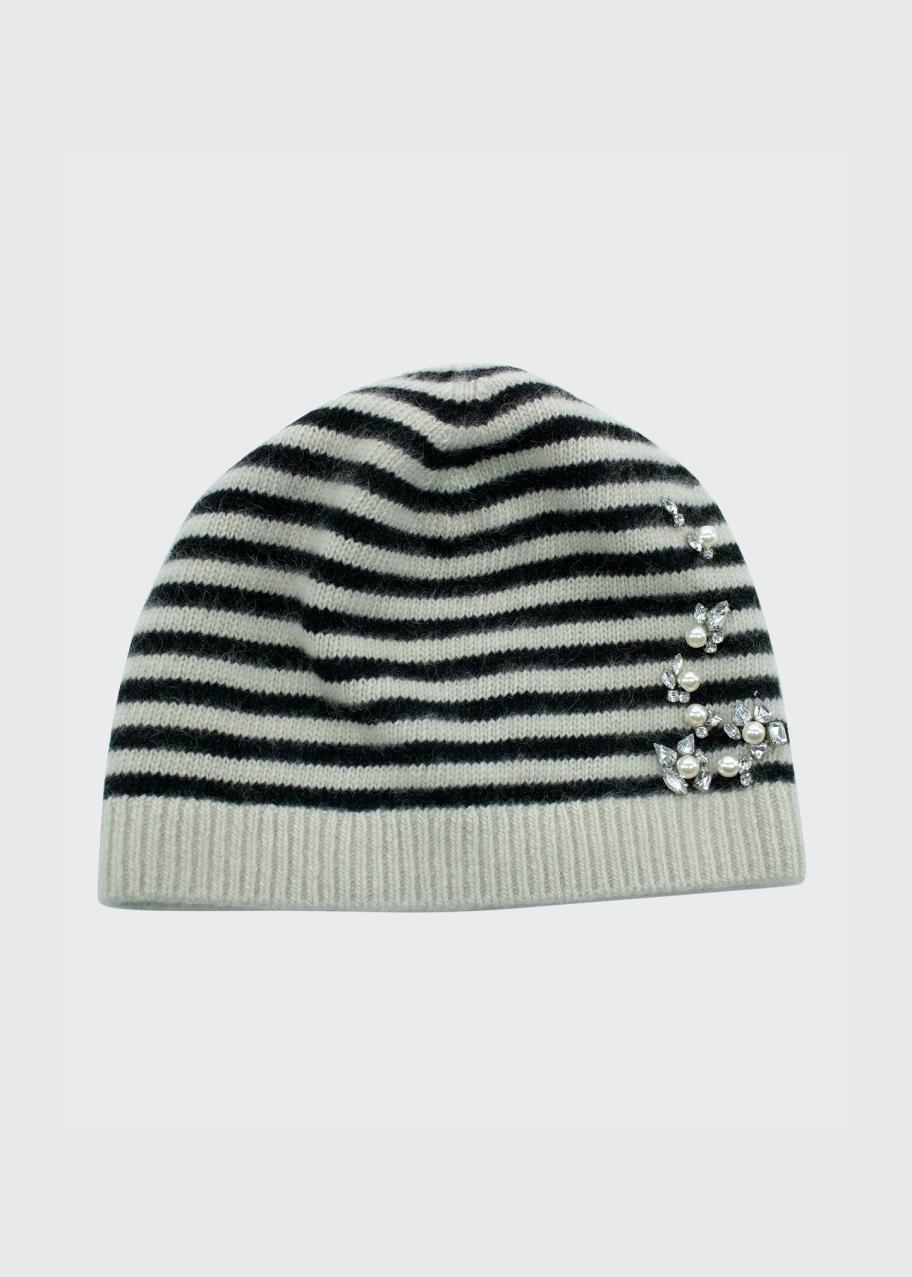 Portolano Knit Cashmere Beanie Bergdorf Goodman Portolano Flower Cashmere Knit Beanie w/ Pompom - Bergdorf  main image 4