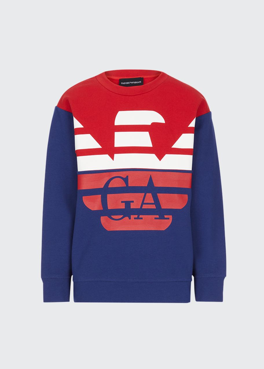 Emporio Armani Boy's Colorblock Eagle Logo Sweatshirt, Size 4-16 ...