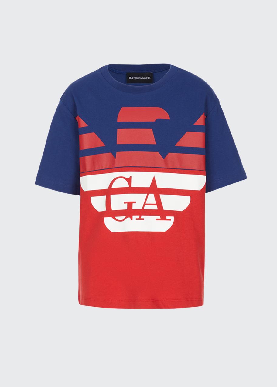 Emporio Armani Boy's Colorblock Eagle Logo Short-Sleeve T-Shirt, Size 4 ...