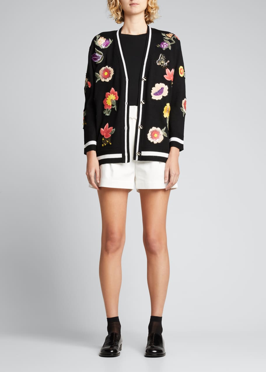 ALICE + OLIVIA Bradford Embroidered Grandpa Cardigan - Bergdorf