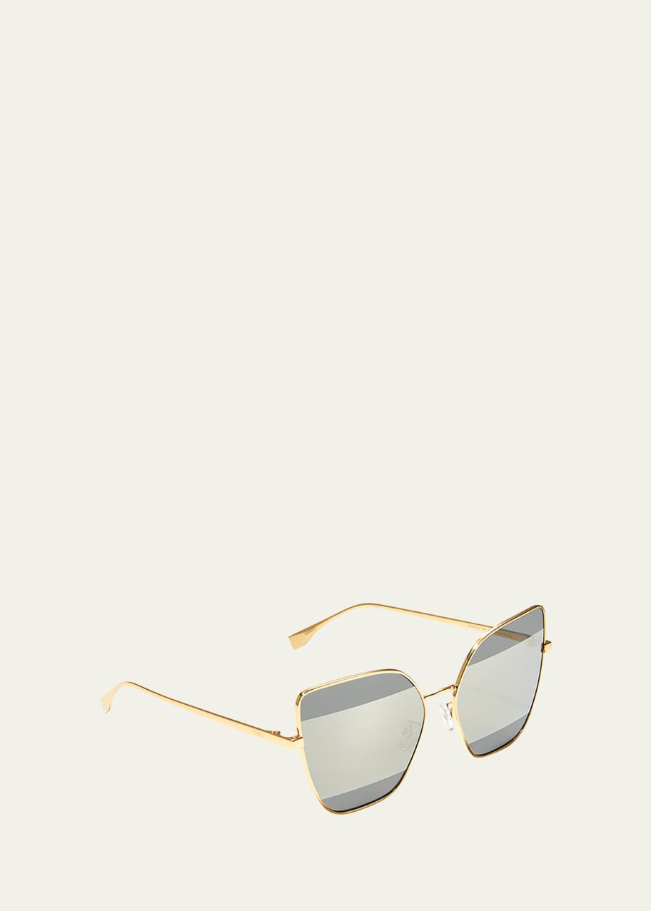 Fendi cat eye mirrored sunglasses Fendi FF0177/S001YELLOW GOLD Cat-Eye Mirrored Sunglasses For  main image 3