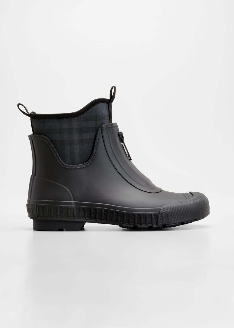 Burberry Flinton Check Zip-Up Rain Booties Bergdorf Goodman