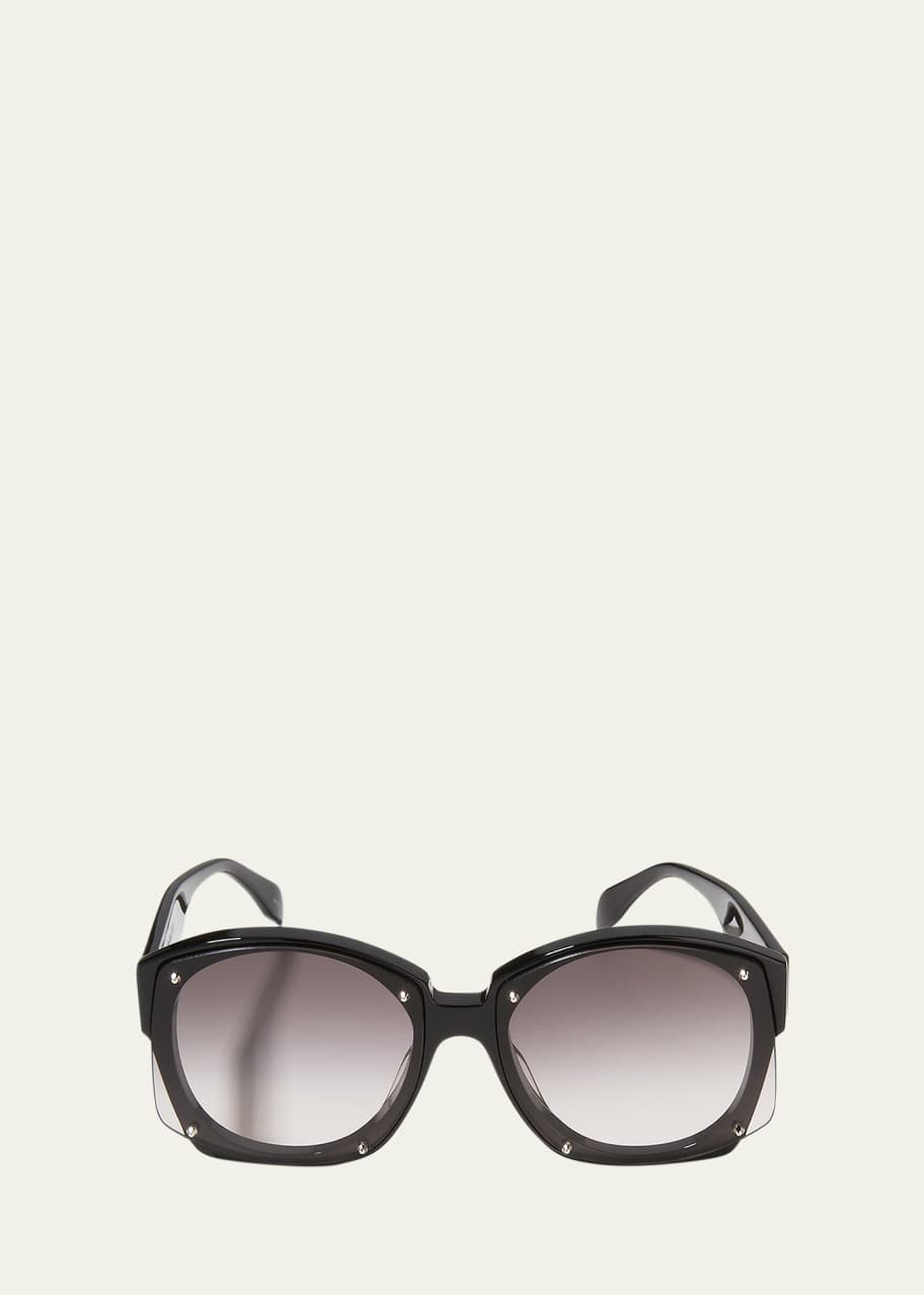 Image 1 of 1: Spike Stud Square Acetate Sunglasses