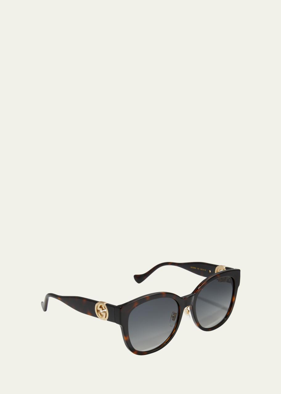 Gucci Interlocking Black Plastic Eyewear Gucci Interlocking G Oval Sunglasses - Black | Editorialist main image 3