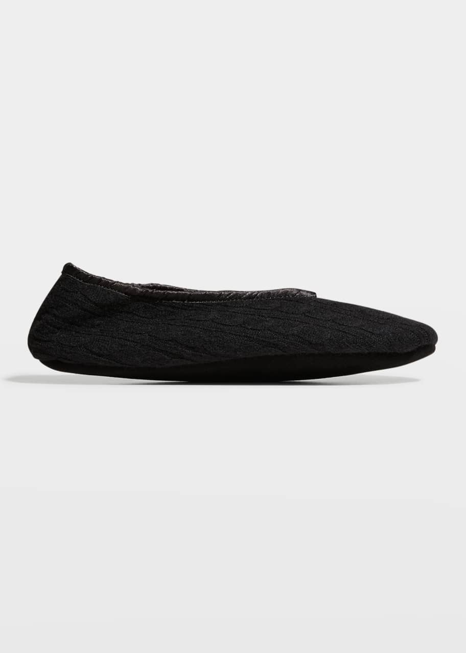 Arlotta Cashmere CableKnit Cashmere Ballet Slipper Bergdorf Goodman