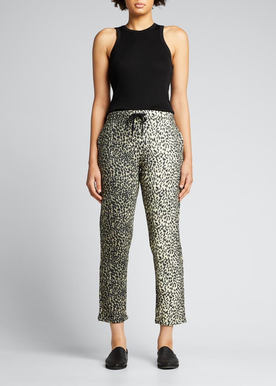 Majestic French Terry Leopard-Print Drawstring Pants - Bergdorf Goodman