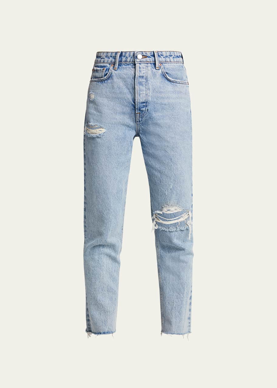GRLFRND Karolina High-Rise Straight Crop Jeans Bergdorf Goodman - Main Image