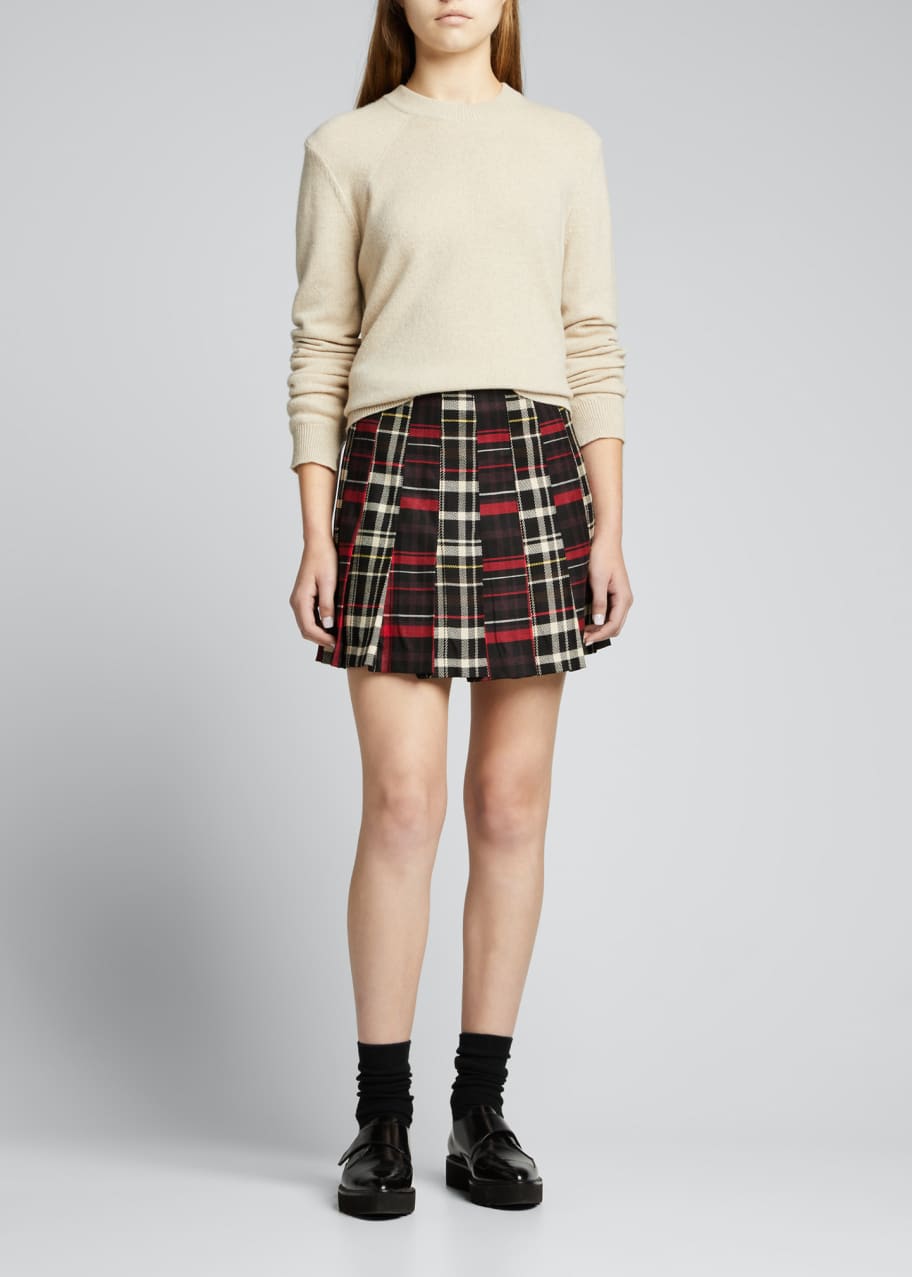 Alice and olivia outlet plaid pleated skirt